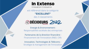 Classement « Energie & Environnement - RSE » : l’Excellence d’In Extenso Innovation Croissance