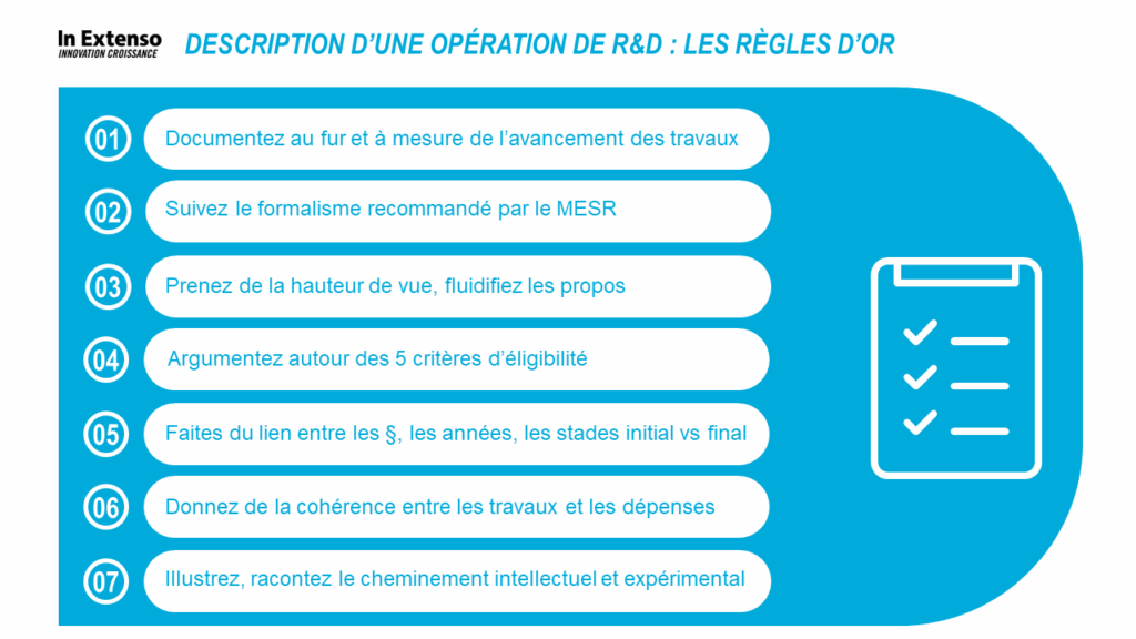 R&D règles d’or 